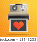 Instant Camera with Red heart 13843233