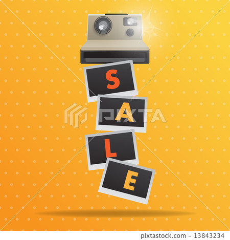 Retro instant camera with photo frame. 13843234