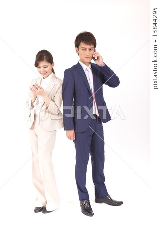 Call business woman and businessman 13844295