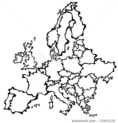 European map Brushlet illustration 13845228