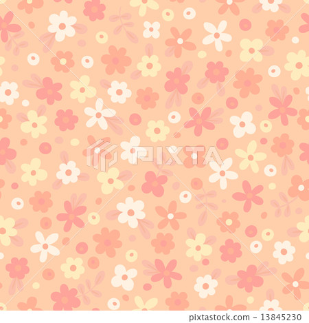 Seamless pattern with cute flowers. - Stock Illustration [13845230] - PIXTA