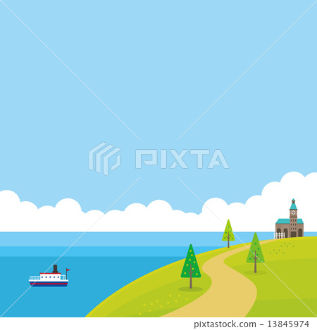 Landscape Ship Kai Hill Chapel Church 13845974