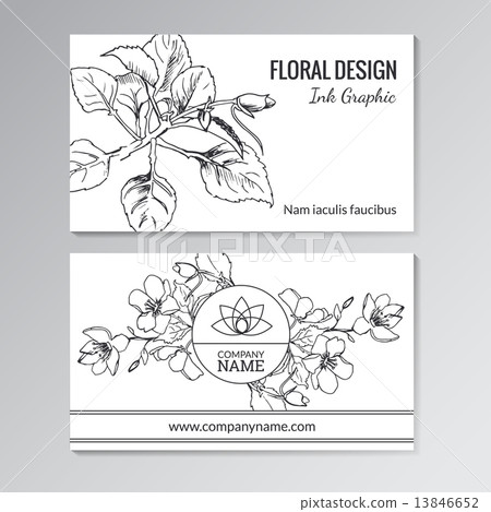 Floral templates for business or visiting cards Floral templates for business or visiting cards 13846652
