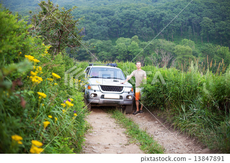 Man and his car 13847891