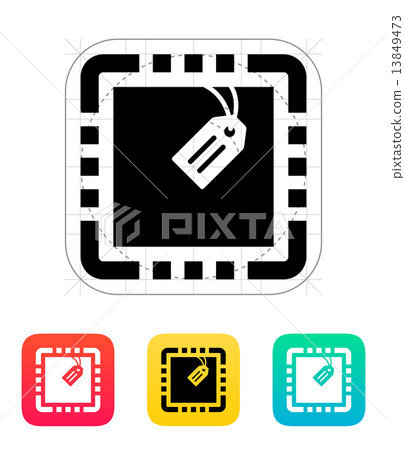CPU with Tag icon. Vector illustration. 13849473