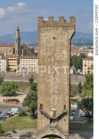 Torre San Niccolo and Florence cityscape, Italy 13849592