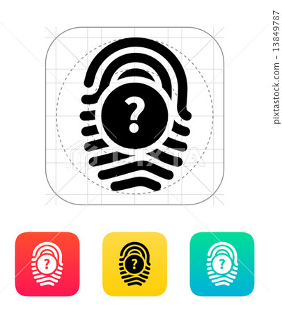 Question mark, FAQ sign. Fingerprint icon. Question mark, FAQ sign. Fingerprint icon. 13849787
