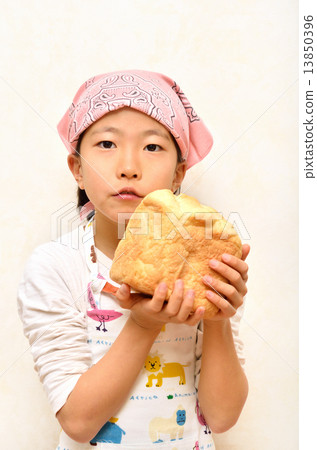 Girls baking bread Girls baking bread 13850396