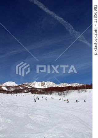 Myoko Suginohara滑雪勝地的全景傾斜 13850982