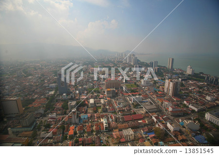 Malaysia Penang city city aerial shooting mist Plau Penang 13851545