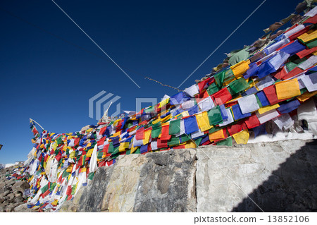 Prayer flag on highest 13852106