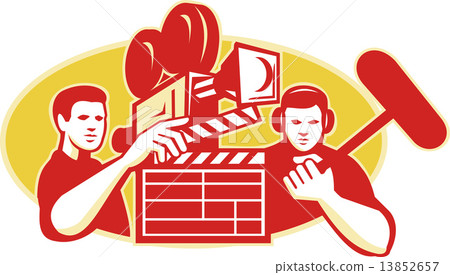Film Director Movie Camera Clapper Soundman Film Director Movie Camera Clapper Soundman 13852657