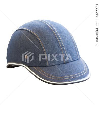 Denim helmet isolated on white. Denim helmet isolated on white. 13853383