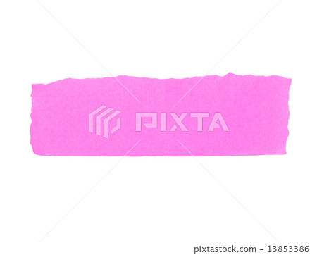Torn pink paper banner isolated on white. 13853386