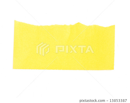 Torn yellow paper banner isolated on white. 13853387