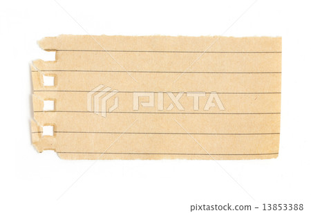 Recycling lined paper scrap isolated on white 13853388