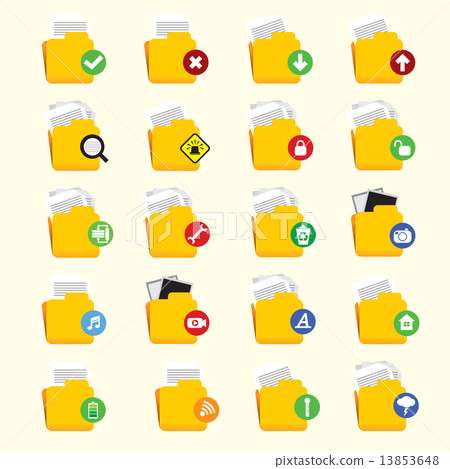Folder Icon Set - Stock Illustration [13853648] - PIXTA