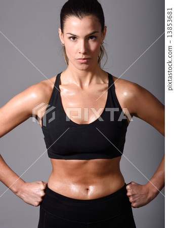Woman, personal trainer, wearing black sportswear Woman, personal trainer, wearing black sportswear 13853681