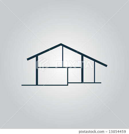 Modern house icon, sign and button 13854459