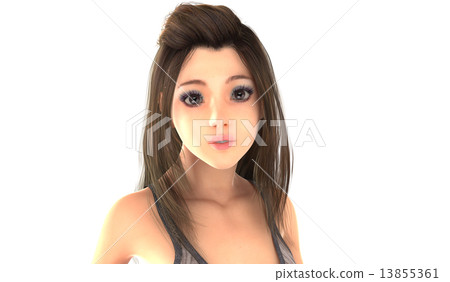 perming Hair style 3DCG illustration material 13855361
