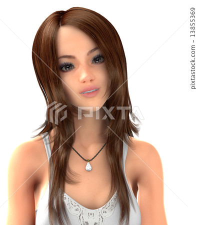 Perming Hair Style 3dcg Illustration Material Stock Illustration