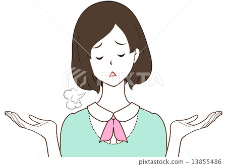 插图素材: 一个女人叹了口气