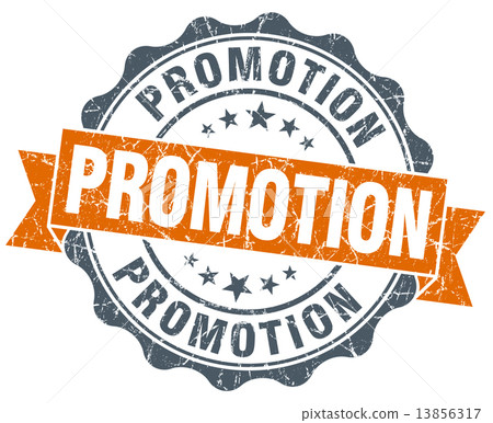 promotion vintage orange seal isolated on white promotion vintage orange seal isolated on white 13856317