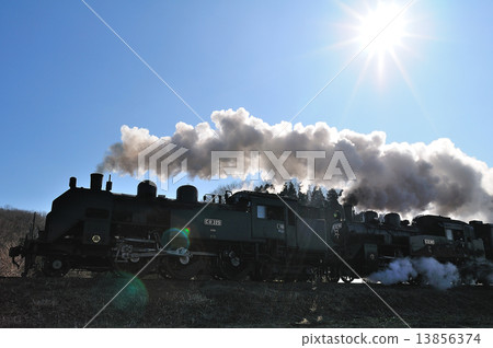 Masaoka Railway with SL of Shinkansen Running 13856374