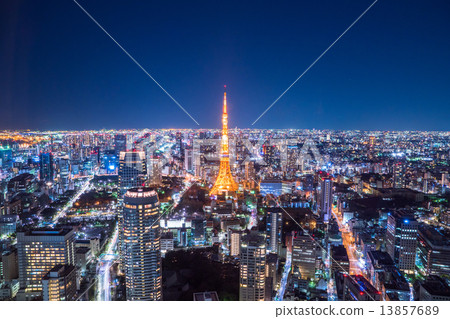 東京/辦公區夜視圖 13857689