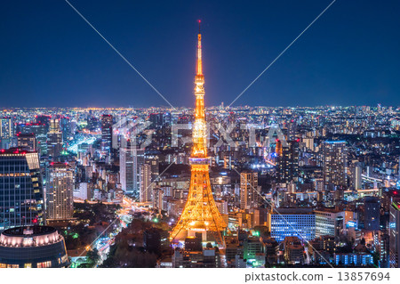 Night view of Tokyo / office area 13857694