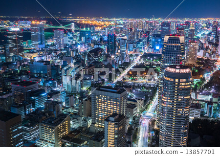 東京/辦公區夜視圖 13857701