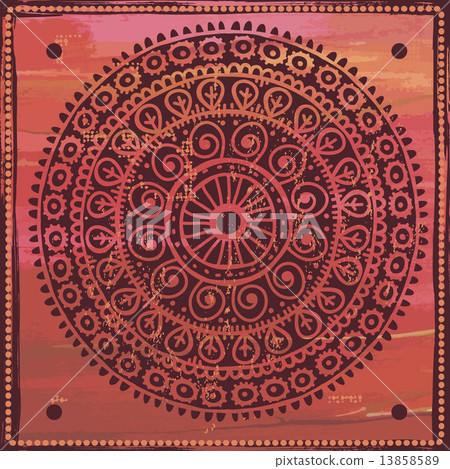 Hand drawn vintage mandala in indian style Hand drawn vintage mandala in indian style 13858589