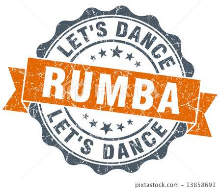rumba vintage orange seal isolated on white 13858691