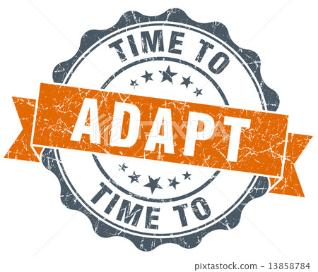 time to adapt vintage orange seal isolated on white time to adapt vintage orange seal isolated on white 13858784