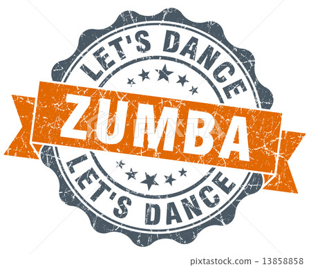 zumba vintage orange seal isolated on white 13858858