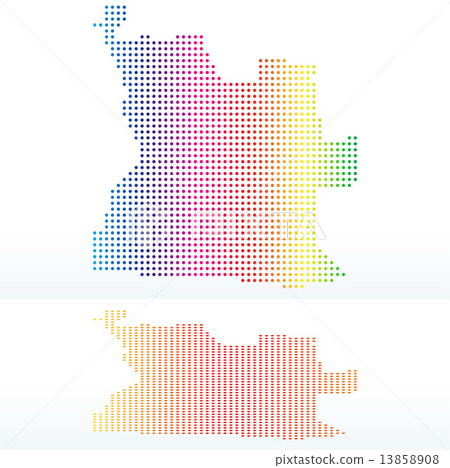 Map of Republic of Angola with with Dot Pattern Map of Republic of Angola with with Dot Pattern 13858908