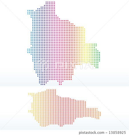 Map of Plurinational State of Bolivia with with Dot Pattern 13858925