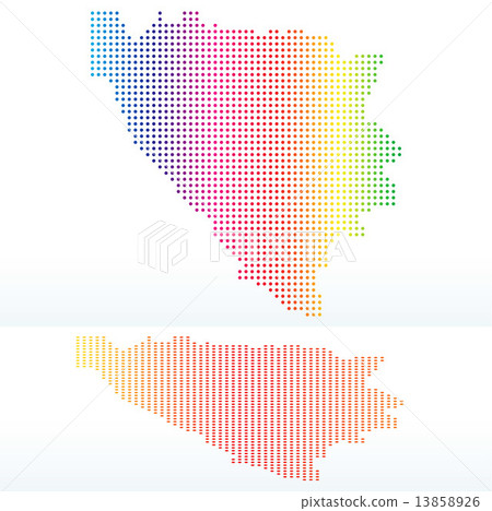 Map of Bosnia and Herzegovina with with Dot Pattern Map of Bosnia and Herzegovina with with Dot Pattern 13858926