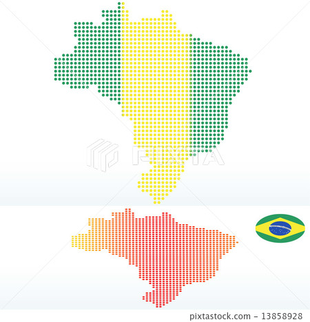 Map of Federative Republic of Brazil with with Dot Pattern Map of Federative Republic of Brazil with with Dot Pattern 13858928