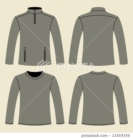 Jacket and Long-sleeved T-shirt template 13859356