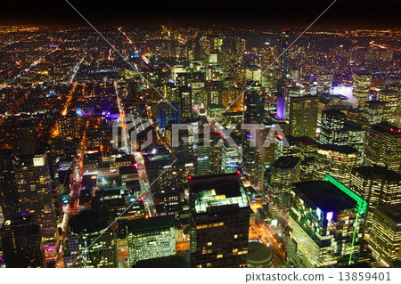An Aerial night view of Toronto, Canada An Aerial night view of Toronto, Canada 13859401