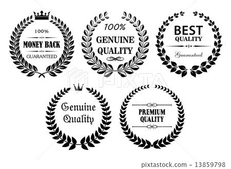 Heraldic vintage wreaths with text Heraldic vintage wreaths with text 13859798