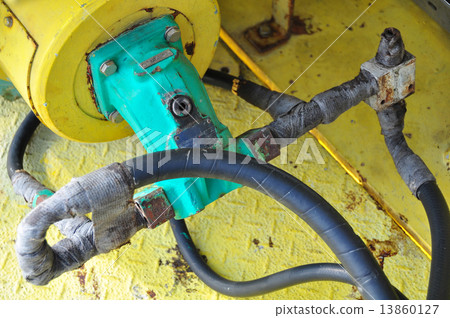 hydraulics equipment, hydraulics system in industry or hard work. 13860127