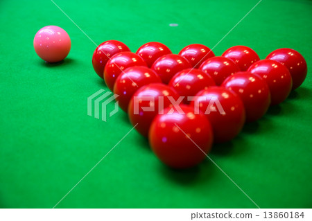 Snooker ball on snooker table, Snooker or Pool game on green table, International sport. Snooker ball on snooker table, Snooker or Pool game on green table, International sport. 13860184