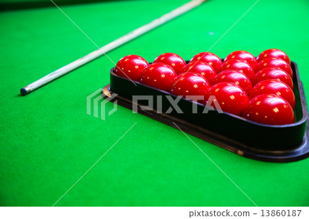 Snooker ball on snooker table, Snooker or Pool game on green table, International sport. Snooker ball on snooker table, Snooker or Pool game on green table, International sport. 13860187