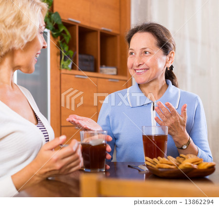 Senior ladies drinking tea 13862294