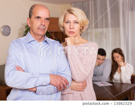 Sad elderly couple 13862329