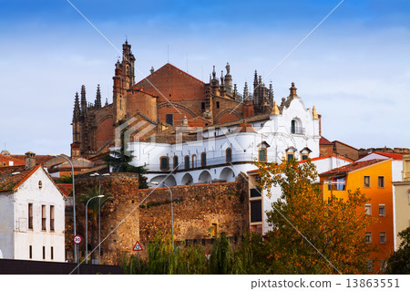 Old houses and Cathedral of Plasencia 13863551