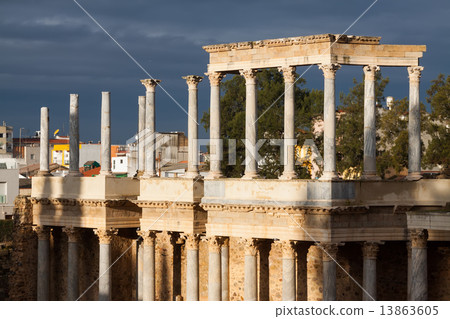 Roman Theatre  in sunny morning at Merida 13863605
