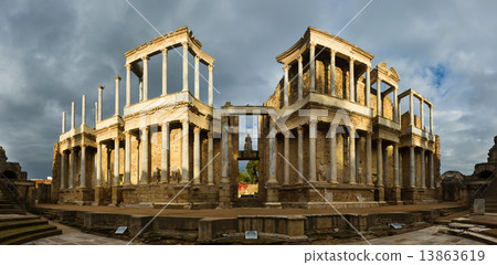 Panorama of Roman Theatre  in Merida 13863619